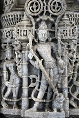 India, stone work detail Jain temple