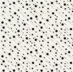 Printed roller blinds Circles Diagonal dots and dashes seamless pattern in black