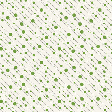 Diagonal dots and dashes seamless pattern in green