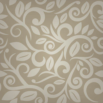 Tan beige or cream floral seamless background