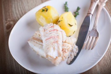 Steamed fish and potato