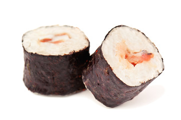 two sushi rolls