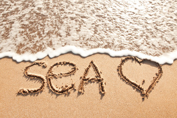 word sea on sand