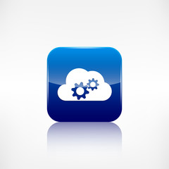 Cloud settings icon. Application button.