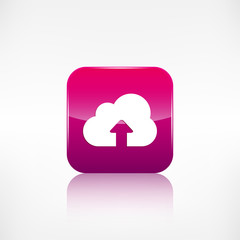 Cloud upload icon. Application button.