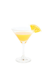 Glass with oranges juice isolated.