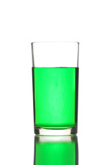 Green water in Glass isolated.