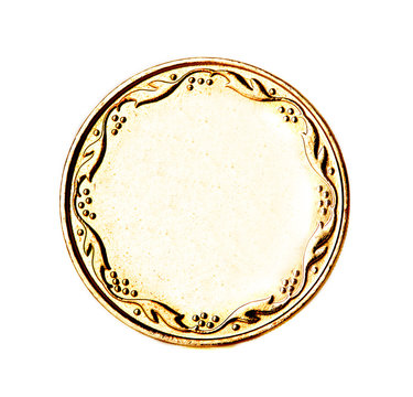 Blank Gold And Silver Coin Isolated