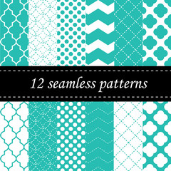 Twelve seamless geometric patterns