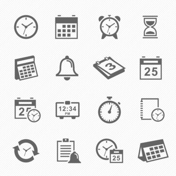 Time and Schedule stroke symbol icons set