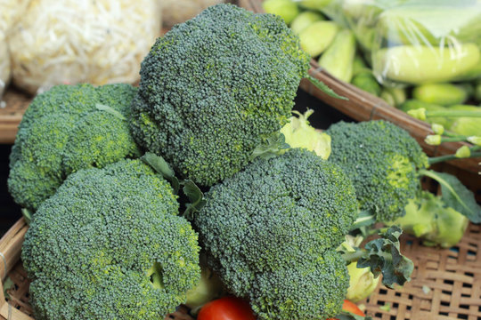 green broccoli in the market