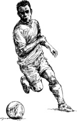 hand drawn soccer player