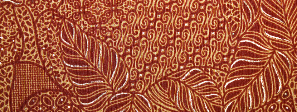 Fabric with floral batik pattern