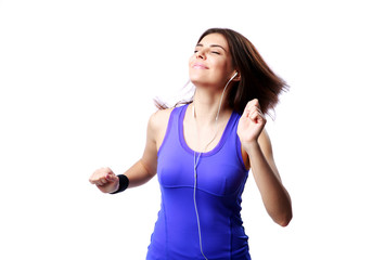Fototapeta premium sport woman listening to the music