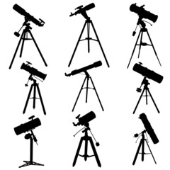 Vector silhouettes of telescopes. - 61797868