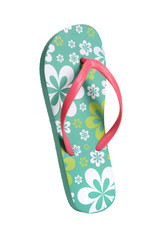 Brightly colored flip flops with flowers