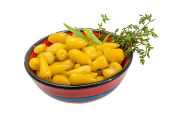 Yellow marinated pepper