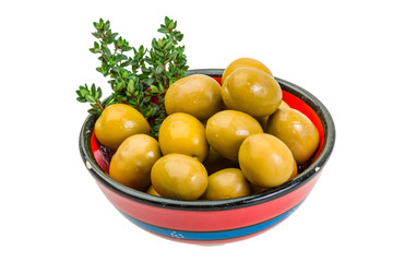 Green gigant olives