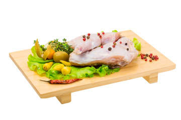 Raw rabbit meat