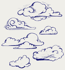 Clouds collection. Doodle style