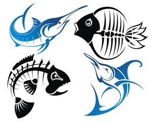 Fototapeta premium Set of vector fish