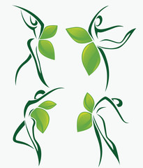 abstract organic women in different poses