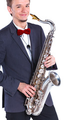 Fototapeta premium Man with saxophone