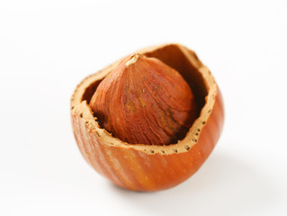 Cracked hazelnut