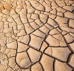 Parched soil during drought and dry season