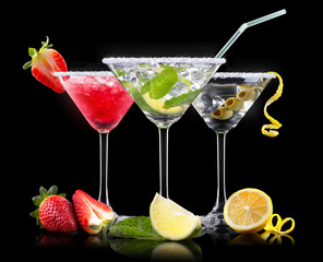 Image of alcohol cocktail set with summer fruits printed on Printed Glass Splashbacks