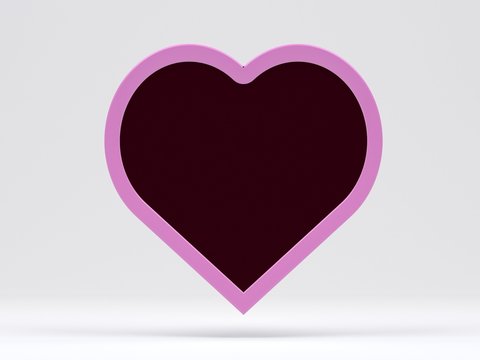 pink blank board in shape of heart