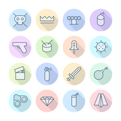 Thin Line Icons For Miscellaneous