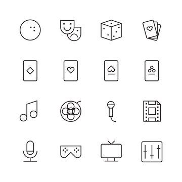 Thin Line Icons For Leisure