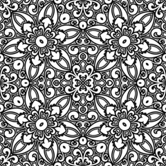 Black and white ornament, seamless pattern