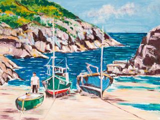 Painting of a Harbour