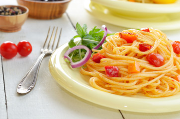 Spaghetti marinara pasta salad