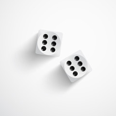 Dice on white background