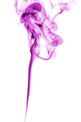 purple abstract smoke isolated on white background