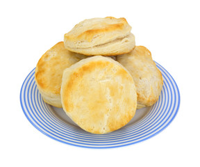 Biscuits on blue striped plate