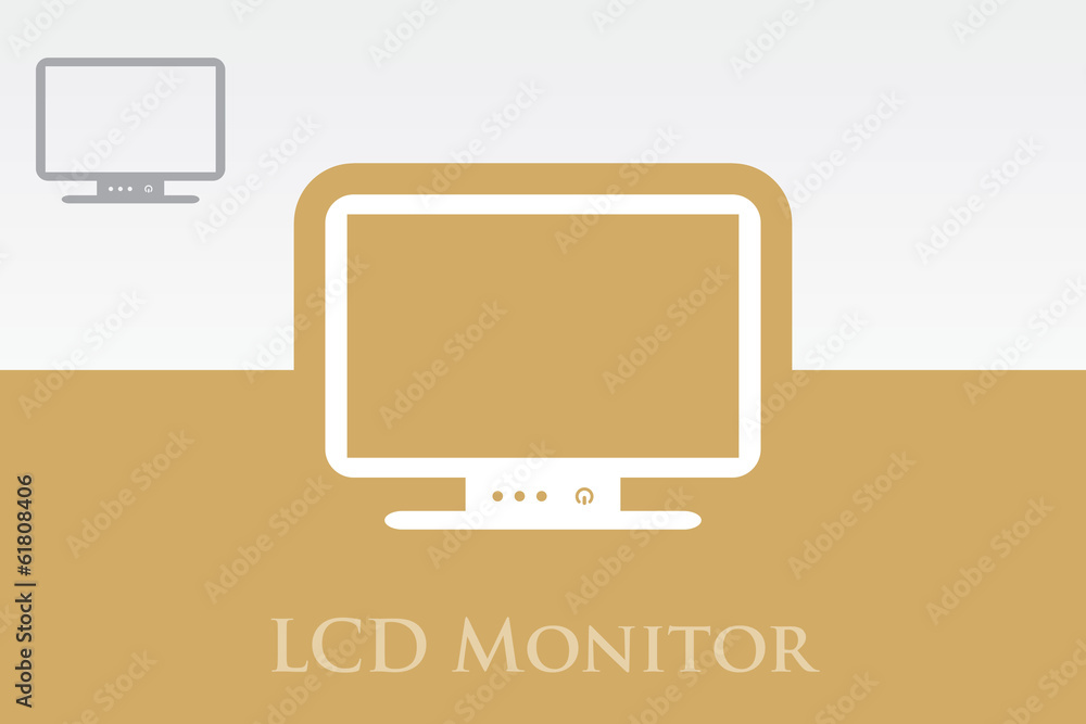Aufkleber editable vector icon of lcd computer monitor