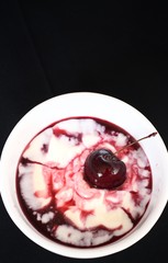 fresh cherry and yogurt