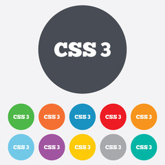 CSS3 sign icon. Cascading Style Sheets symbol.