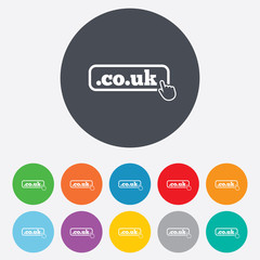 Domain CO.UK sign icon. UK internet subdomain