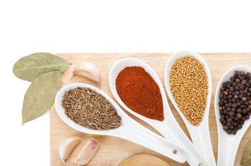 Colorful herbs and spices selection