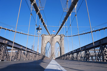 Obraz premium Brooklyn Bridge detail New York City