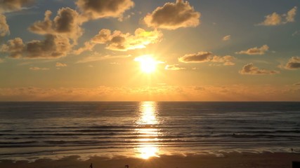 Beautiful summer beach at sunset