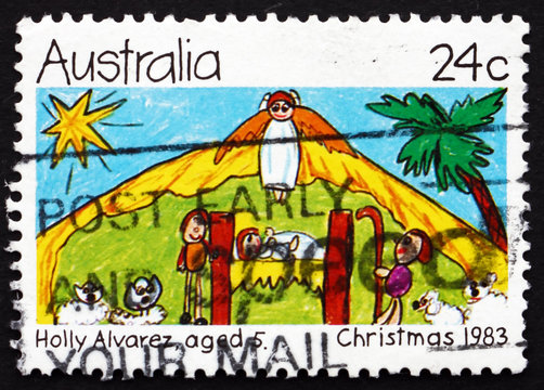 Postage stamp Australia 1983 Nativity Scene, Christmas
