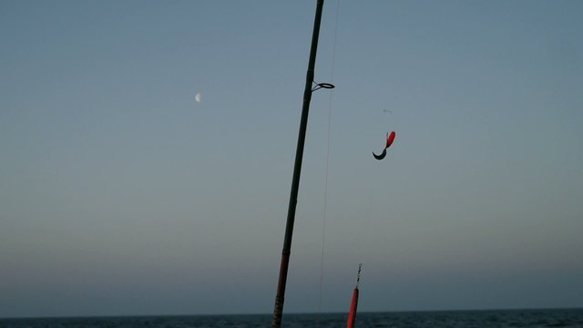 fishing rod on sky background