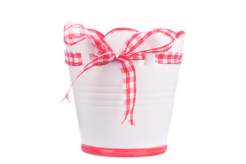 Ceramic flower pot isolated on white