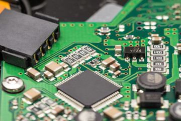 Computer Circuit Board Close Up